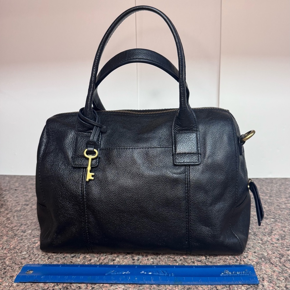 Fossil 'Jori' Black Leather Satchel
